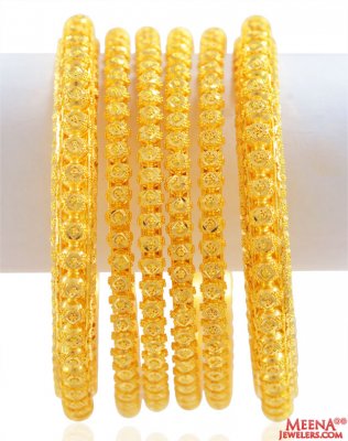 22K Gold Bangles Set(6 pcs) ( Set of Bangles )