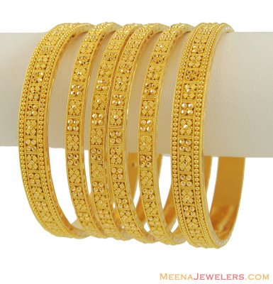 Gold Indian Bangles (set of 6) ( Set of Bangles )