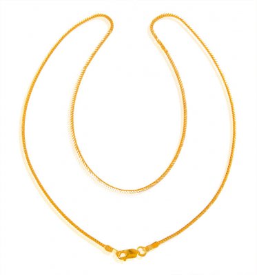 22K Gold Fox Chain (16 Inches) ( Plain Gold Chains )