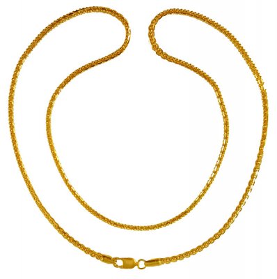 22Kt Gold Box Chain (20 In) ( Plain Gold Chains )