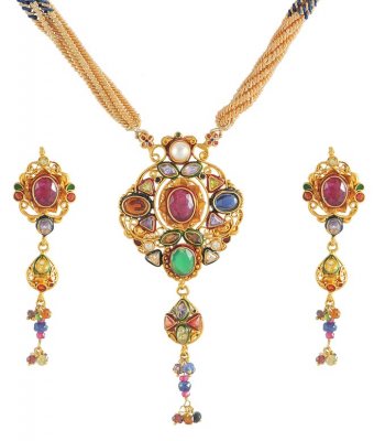 22Kt Antique Pendant Set ( Antique Pendant Sets )