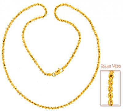 Gold Rope Chain (22 Inch) ( Plain Gold Chains )