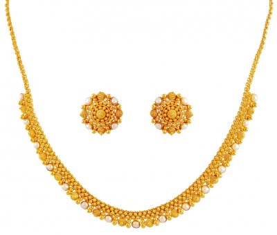 22K Gold Necklace Set ( 22 Kt Gold Sets )