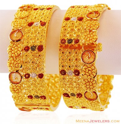 22K Wide Three Tone Kada ( Kadas )