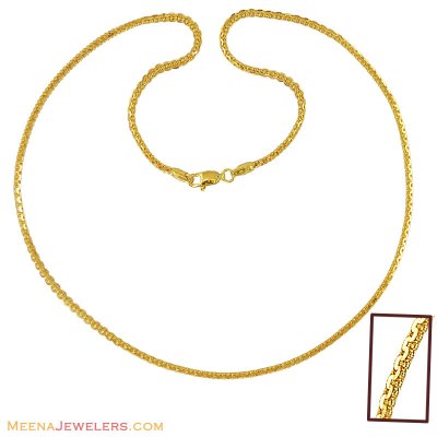 22k Yellow Gold Chain (18 Inches) ( Plain Gold Chains )