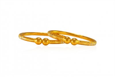 22Kt Gold Kids Bangle (Set of 2) ( Baby Bangles )