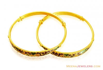 Meenakari Baby Gold Bangles ( Baby Bangles )