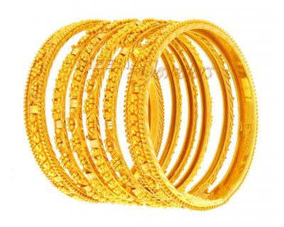 22Kt Gold Handmade Bangles ( Set of Bangles )