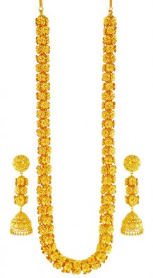 22Kt Gold Long Necklace Set ( 22 Kt Gold Sets )