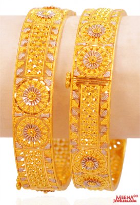 22Kt Gold Two Tone Kada (2 Pc) ( Kadas )