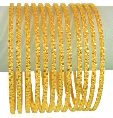 22k Gold Bangles Set(12 Pcs ) ( Set of Bangles )