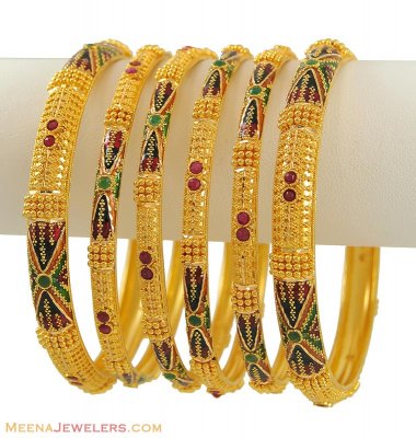 Indian MeenaKari Bangles Set ( Set of Bangles )