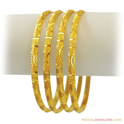 22k Simple Gold Bangles(Set of 2) ( Set of Bangles )