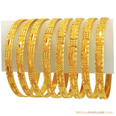 22k Machine Made Bangle Set (8 Pcs) ( Set of Bangles )