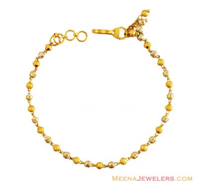 22K Fancy Balls Bracelet 2 Tone  ( Ladies Bracelets )