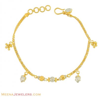 Two Tone Fancy Bracelet (22Kt) ( Ladies Bracelets )