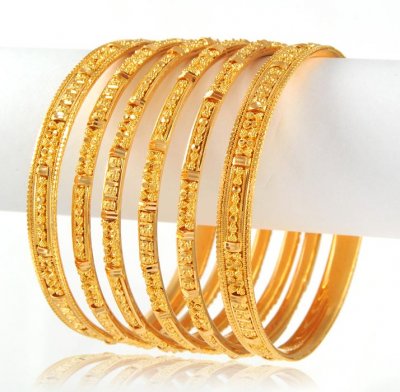 Indian Gold Bangles (set of 6) ( Set of Bangles )