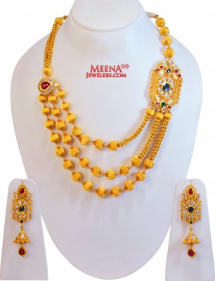 22Kt Gold Antique Necklace Set(Long ( Antique Necklace Sets )