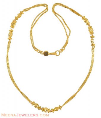 22K Layered Chain (16 Inch) ( 22Kt Gold Fancy Chains )