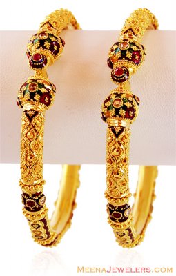 Meenakari (Pair) Exclusive Kada 22K ( Kadas )