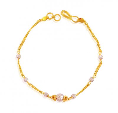 Two Tone 22k Gold Bracelet ( Ladies Bracelets )