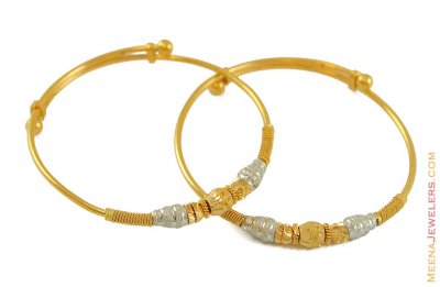 22k Two Tone Baby Bangles(2 pcs) ( Baby Bangles )