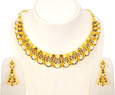 22k Gold Exclusive Choker Set ( Antique Necklace Sets )