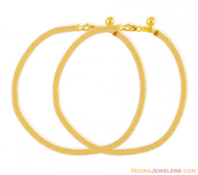 22K Gold Two Tone Anklet  ( Gold Anklets )