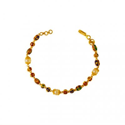 22 Kt Gold Meenakari Bracelet  ( Ladies Bracelets )