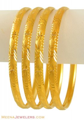 22k Machine Made Bangles(set of 4) ( Set of Bangles )