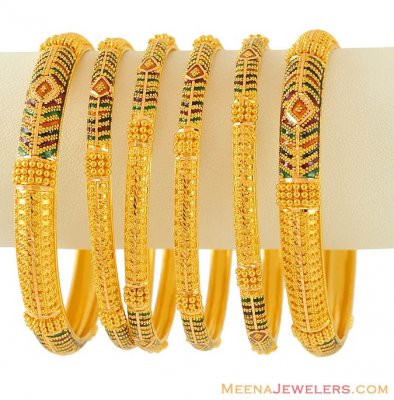 Meenakari Bangles Set (22k Gold) ( Set of Bangles )