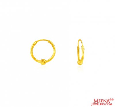 22Kt Gold Fancy Hoop Earrings ( Hoop Earrings )