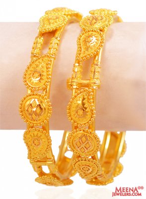 22Kt Gold Fancy Kada (2 Pc) ( Kadas )