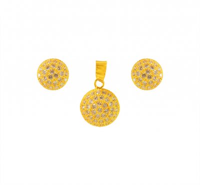 22K Gold Delicate Pendant Set ( Fancy Pendant Set )