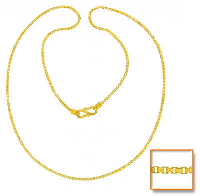 22Kt Gold Box Chain ( Plain Gold Chains )