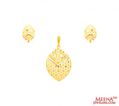 22Kt Gold Two Tone Pendant Set ( Fancy Pendant Set )