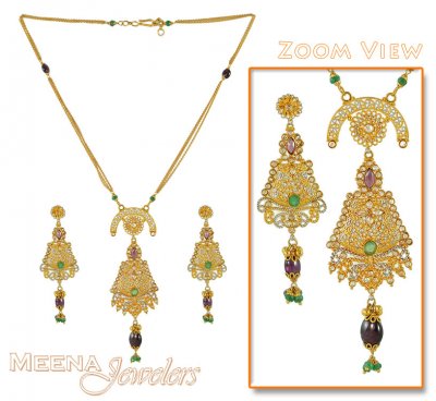 Gold Antique Designer Necklace ( Antique Necklace Sets )