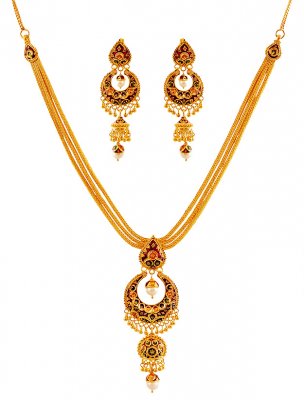 22K Meena Chand Bali Set ( 22 Kt Gold Sets )