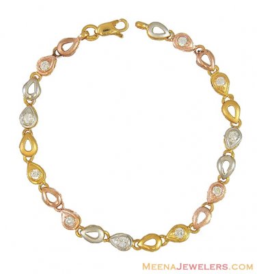 Three Tone Gold Bracelet ( Ladies Bracelets )