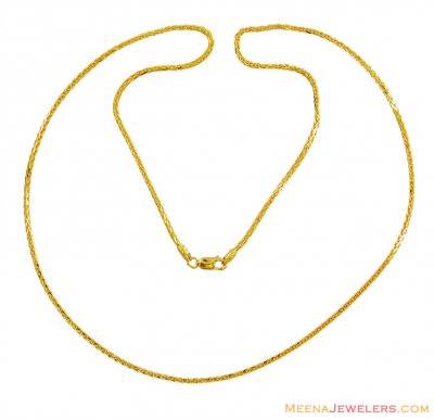 Plain Solid Long Chain 22k Gold ( Plain Gold Chains )