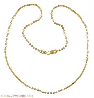 Gold Two Tone Chain (22K) ( Plain Gold Chains )