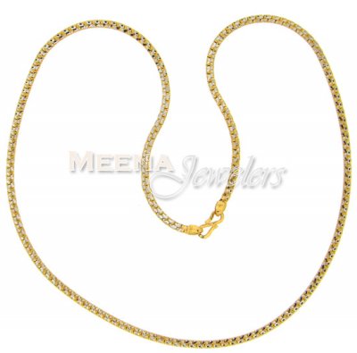 22K Two Tone Gold Chain ( Plain Gold Chains )