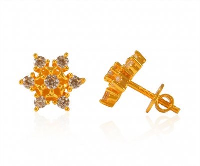 22K Gold Tops with CZ  ( Signity Earrings )