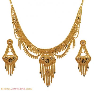 22K Gold Necklace Set (LC) ( 22 Kt Gold Sets )