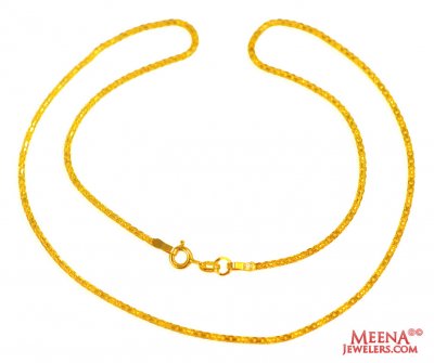 22KT Gold Chain (16 Inch) ( Plain Gold Chains )