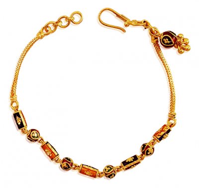 22K Fancy Kids Meenakari Bracelet ( 22Kt Baby Bracelets )