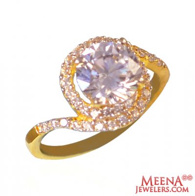 22Kt Gold Signity Designer Ring ( Ladies Signity Rings )