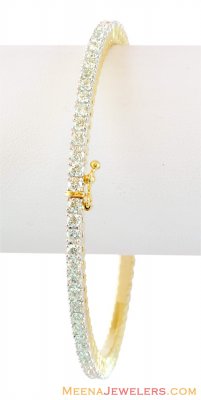 18K Yellow Gold Solitaire Bangle  ( Diamond Bangles )