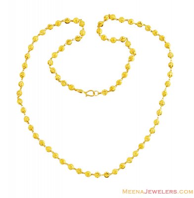 22K Indian Gold Balls Chain ( 22Kt Gold Fancy Chains )