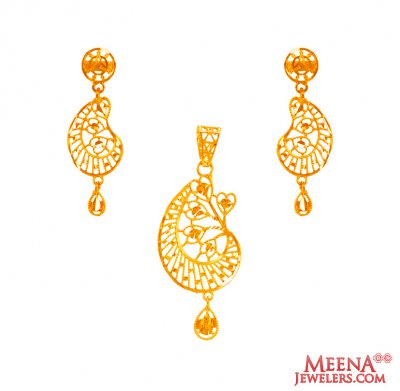 22Kt Gold Light Pendant Set ( Fancy Pendant Set )